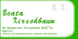 beata kirschbaum business card